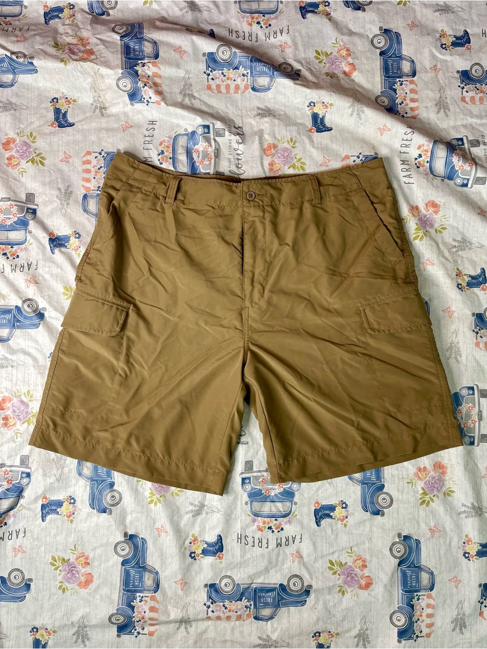 Neiman Marcus Quiksilver Edition Tech Palm Tree Lined Cargo Shorts Men's 38
